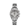 Luxury silver women's quartz watch with crystal bezel and classic Roman numeral dial - All Silver Steel
