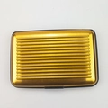 Aluminum credit card holder in metallic gold finish with anti-theft RFID blocking protection - Gold