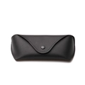 Custodia per occhiali nera in finta pelle martellata con chiusura a scatto - 16.5*7CM / Nero