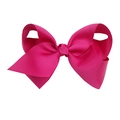 15cm large rose red grosgrain ribbon bow hair clip for babies and kids with ribbed texture - Deep Rose Red