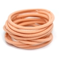 High elastic 3mm seamless hair tie for children in soft apricot color variant - Light Orange