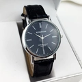 Montre à quartz classique pour homme avec cadran à chiffres romains et bracelet en cuir - Cadran Noir Bracelet Noir