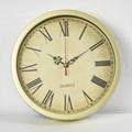 Reloj de pared vintage de 8 pulgadas dorado con números romanos y movimiento de cuarzo - Números Romanos Retro / Dorado
