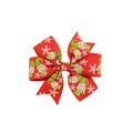 Barrette à cheveux avec nœud motif bonhomme de neige en ruban rouge pour accessoires - Style Bonhomme de Neige Rouge (1)