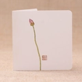Chinese style lotus folding card with red seal on linen textured background - Lotus Bud 02