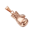 Collier pendentif gant de boxe en finition or rose avec texture métallique lisse - Or rose