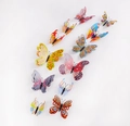 Macro shot of 3D double-layer butterfly wall stickers with colorful art patterns - 12Pcs/Double Layer Magnet / Chinese Style