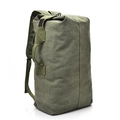 Mochila de viaje de lona verde militar de gran capacidad con asa lateral cómoda - Verde Militar Pequeño