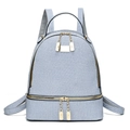 Zaino da viaggio azzurro grande capacità con doppio strato e hardware dorato - 24cmx12cmx28cm / Celeste