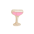 Spilla smaltata giapponese con bicchiere da cocktail rosa e finitura placcata oro - Bicchiere da Cocktail Rosa