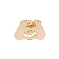 Cute Japanese style enamel heart hands brooch badge with golden metal finish and red nails - Hand Heart