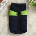 Winter-Hundejacke mit neongrüner Steppung, Reißverschluss und integriertem D-Ring-Gurt - 3XL / Grün