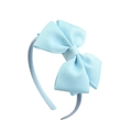 Handmade light blue double bow headband for children with fabric ribbon detail - Baby Blue