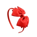 Handmade red grosgrain ribbon double layered bow headband for girls and toddlers - Red