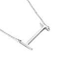 Collana in acciaio inossidabile argento lucido con ciondolo lettera I maiuscola - Stile Lettera I (KN25678-K)