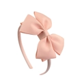 Pink double-layer grosgrain ribbon bow headband for children on a white background - Pink
