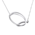 Collar moderno de acero inoxidable con colgante de la letra Q en plata mate - Letra Q (KN25686-K)