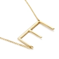 Elegant gold titanium steel necklace featuring a bold uppercase letter E pendant - Style E (KN25648-K)