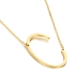 Elegante vergulde roestvrijstalen ketting met een minimalistische hoofdletter C hanger - Stijl C (KN25646-K)