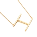 Minimalist gold letter H pendant necklace with a delicate stainless steel cross chain - Style H (KN25651-K)
