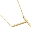 Minimalist gold-plated stainless steel necklace featuring a polished letter L pendant - Style T (KN25663-K)