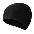 Elastic fabric swimming cap for adults and children in solid black professional style - Black