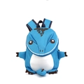 Cartoon blue dinosaur backpack for kindergarten children with 3D tail and soft straps - Blue