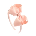 4-inch pink grosgrain ribbon bow headband for girls with stereoscopic texture - Pink (8)
