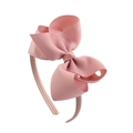 Pink 4-inch grosgrain ribbon bow headband for girls, handmade hair accessory for kids - Pink (16)