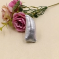 Cute silver reindeer antler hair accessory with fabric texture and metallic shine - Small Silver Shiny Horn
