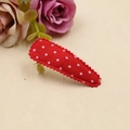 Cute red fabric hair clip with white polka dots for girls' DIY Christmas hair accessories - Polka Dot Fabric Clip