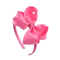 Bright pink 4-inch grosgrain ribbon bow headband for girls on a clean white background - Bright Pink (13)