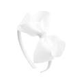 White 4-inch grosgrain ribbon bow headband for girls and women, handmade hair accessory - White (18)