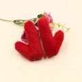 Red plush reindeer antler accessories for DIY Christmas headbands and girls hair clips - Red Plush Heart Accessories / Red