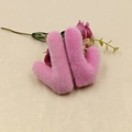Pink plush reindeer ear DIY accessories for children's Christmas hair clips and headbands - Pink Plush Horn Accessories / Pink