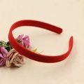 Cute red velvet reindeer antler headband for girls DIY Christmas hair accessories - Velvet Red Headband