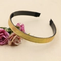 Cute gold DIY Christmas headband for girls featuring a non-slip toothed hairband design - Gold Fabric Covered Headband