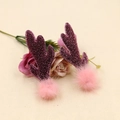Cute purple glitter reindeer antler hair clips with pink pompom for DIY Christmas accessory - Purple Glitter Antler Accessory