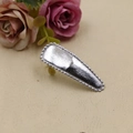 Silver fabric wrapped snap hair clip with a wavy metal base design for girls' DIY accessories - Fabric Wrapped Wave Clip