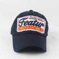 Close-up of vintage Arizona patch embroidery on navy blue washed cotton baseball cap - Adjustable / Navy Blue