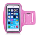 Adjustable pink running arm band with touchscreen window and key storage for smartphones - 5.5 Inch Universal Phone / Rose Red
