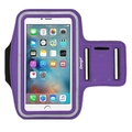 Purple touchscreen sports armband for running with clear window and reflective strips - 5.5 Inch Universal Phone / Purple