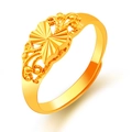 Elegant gold butterfly adjustable ring with intricate openwork floral patterns - Butterfly Hollow Style (J2280)