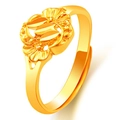 Elegant gold flower ring with intricate leaf design in polished finish for women - Smooth Flower Leaf (J2285)