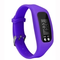 Purple silicone sports pedometer watch with digital LED screen and mode set buttons - Purple