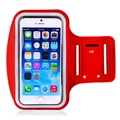 Red touchscreen sports armband for running with key pocket and headphone jack access - 5.5 Inch Universal Phone / Red