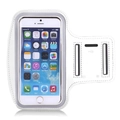 White touchscreen sports armband for running and fitness with adjustable key pocket - 5.5 Inch Universal Phone / White
