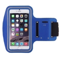 Blue sports armband with touch screen window and dual adjustment slots for running - 5.5 Inch Universal Phone / Royal Blue
