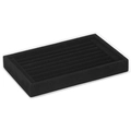 Classic black velvet ring display tray with 7 slots for organizing various jewelry items - Velvet / Black Velvet