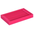 Rose red velvet jewelry display tray with multi-slot design for rings and stud earrings - Velvet / Rose Red